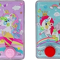 Unicorn Theme Handheld Water Game Water Bubble Ring Toss Anxiety Toys Aqua Toys Travel Family Games Ideal Gift for Kids Boys and Girls Kids (Pack of 2)-picture-22