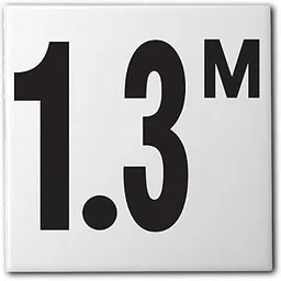 aquatic custom tile Ceramic Swimming Pool Waterline Depth Marker " 1.3 M " Smooth Finish, 4 inch Font-picture-31