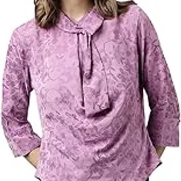 Latin Quarters Women Lavender Color Solid Top-image-57