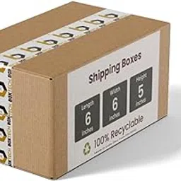 Box Tech™ | Corrugated Box | Pack of 25 | 6"x6"x5" Inches | 3-Ply | Premium | Durable Cardboard Packaging, for Shipping, Moving, and Storage. image 1