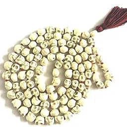 PMW - Carved Skull | Narmund Mala for Wearing & Puja (108+1) (5 MM Beads Approx) (1 Pc)-picture-33
