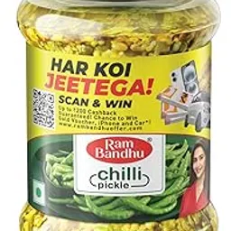 Ram Bandhu Chilli Pickle 1 kg Pack | Spicy & Tangy Green Chilli Achar Made | with Authentic Spices | Traditional Taste | Hygienically Packed | Perfect Companion for Indian Meals | Parathas & Snacks-picture-12