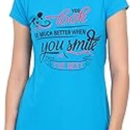 fleximaa Women's Cotton Printed Round Neck Half Sleeve Long Top-picture-53