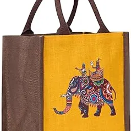 jute cottage Jute Bags for Lunch for Men | Jute Bags with Zip | Jute Tote Bag | Jute Tiffin Bags | Printed Jute Bag | Jute Carry Bag-picture-33