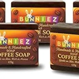 Bunniez Natural Glycerine Coffee Soap Bar, Handmade and Handcrafted for Men & Women, Made with Pure Coffee Powder (125g - 5 pack)-picture-41