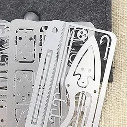 CALANDIS Fishhook Card Survival Tool Card Fishing Gear Survival Card Wallet Multitool Silver-image-30