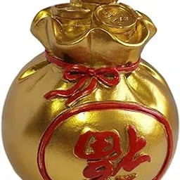 CALANDIS Lucky Bag Statue Decoration Festive for Living Room Cabinet Desk Centerpiece Golden | Figurines-image-6