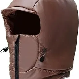 digital shoppy Winter Warm Hat Female Cycling Electric Car Face Care Ear Protection Scarf, Brown-picture-39