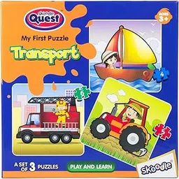 Skoodle Transport Jigsaw Puzzle for Kids, Educational Learning Toys for Toddlers, for Girls and Boys, First Puzzle Transport for 3 Old Kids and Above image 1