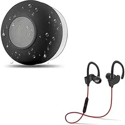 Rambot Portable Bluetooth Shower Speaker with InbuiRM Mic for All Smartphones with QC10 Jogger Bluetooth Headset Talk & Music-picture-42
