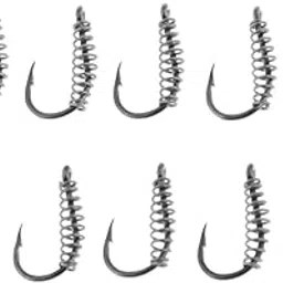 LOOM TREE® 10pcs Spring Barbed Fishing Hooks with Hole Carp Jig Fishhook Hook Size 4 | 10 Pieces Spring Barbed Fishing Hooks-picture-13