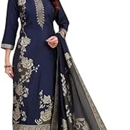 xomantic fashion Womens Jacquard Straight Kurta With Pant & Dupatta Set | Banarasi kurta set for woman-picture-39