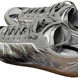 fulaida Sheepskin Leather Flat-Soled Silver Shoes for Women | All-Match Everyday Casual Footwear-picture-22