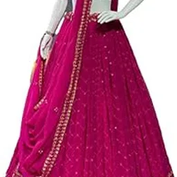 jinimart WOMEN'S Georgette weddinds Lehenga Choli (SF-ver4no Teal1 Free Size)-picture-12