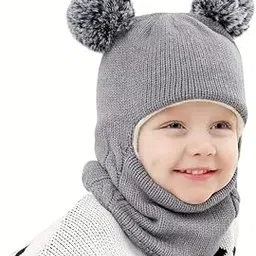Toddler Winter Hat Monkey Caps Baby Winter Hat, Fleece Lined Winter Hat Caps for Kids Winter Hat Scarf Earflap Hood Skull Caps for 1 Years to 5 Years-picture-18