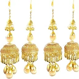 sandynavz Golden and Brown Light Small Beads Bridal Kaleera/Kalira/Kalire for Women - 2 Pair/4 Kaleera…-picture-36