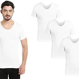 byc Men's V-Neck Cotton Undershirt (Pack Of 3) image 1