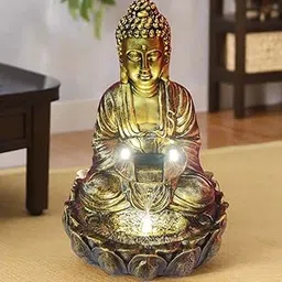 ALILA Meditating Buddha Statue Water Fountain for Home Living Room Decor Decoration Indoor Outdoor Gifting Items, 21inches/53cm-image-84