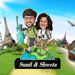ZOCI VOCI Globe Trekkers Personalized Couple Caricature � A Fun Gift for Newlyweds-picture-16