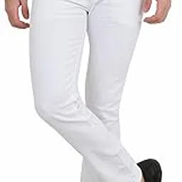 linaria Men's Slim Stylesh White Mid Rise Jeans (30, White)-picture-20