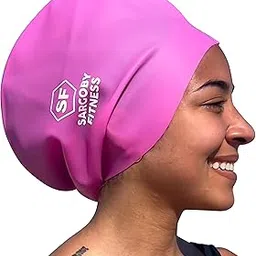 Sargoby Fitness Swimming Cap for Bulky Hair Such as Dreadlock Braids Dreads or Afro Hair-image-1
