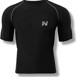 ninq Half Sleeve Compression T-Shirt - Men's Athletic & Sports Tights for Fitness-picture-32