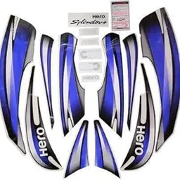 Sticker & Decal for Bike (Blue, Multicolor) (Hero Splendor Plus Blue)-picture-47