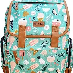 Tip 'n' Top Baby Diaper Backpack cum Laptop bag for kids and Working parents (Green, ice cream) Baby Diaper Organiser Bag-picture-33