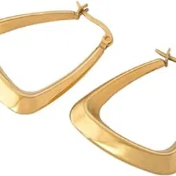 Triangle Shape Hoop Earring for Women - Gift for Girls & Women | Waterproof & Anti-Tarnish Earrings-image-11