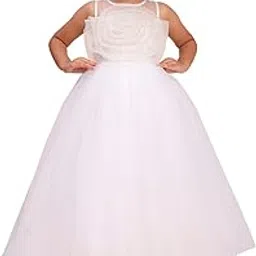 Toy Balloon Kids White Full Length Girls Dress Gown-picture-57