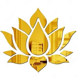 Wall1ders - Big Lotus Flower Mirror Stickers for Wall, Acrylic Mirror, Wall Mirror, 3D Stickers, Wall Stickers for Room Hall Home and Office.(Size - 56 x 25 cm) (Golden)-picture-27