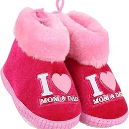 neska moda 6 To 12 Months I Love Mom And Dad Print Baby Booties-picture-36