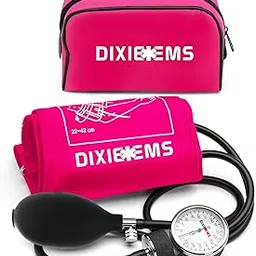Dixie EMS Deluxe Aneroid Sphygmomanometer Blood Pressure D-ring Cuff - Pink image 1