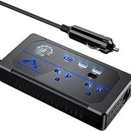 Car Inverter 200W DC12V to AC100V Converter, 3 USB Ports with QC3.0 Fast Charging, TYP-C Support, Smart Display, Multi-Protection, Car Power Inverter for Charging & Power Supply-picture-26