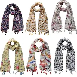 narnari Women's Printed Chiffon Scarf and Stoles-N105(Free Size)-picture-14