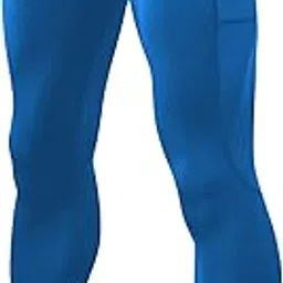 layfoo Men Sports Pants Elastic Waist Side Pockets Moisture-Wicking Stretchy Tights Running Weightlifting at tic Leggings (BlueX-Large) -Layfoo-picture-58