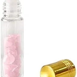 Shivalaya Gems Crystal Rose Quartz Roller Bottle Face Massager and Glass Roll On Bottle Essential Oils (10ml)-picture-37