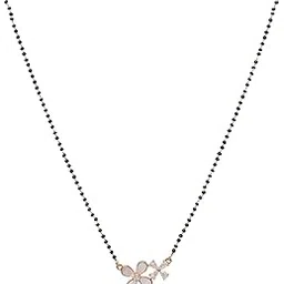 meira jewellery Stylish Gold-Plated Mangalsutra Necklace with AD Stone Studded Modern Pendant, Ethnic Traditional Black Beaded Contemporary Fashion Tanmani Chain Jewellery Gift for Women and Brides-44-picture-24