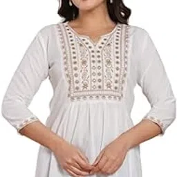 Rayon Fabric Embroidered Regular Fit Casual Women Top-picture-11