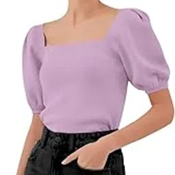 chaman collection Square Neck Women's Top, Half Sleeve, Multiple Sizes XS-XXL-picture-48