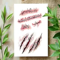 Fake Cut Tattoo Temporary Tattoo Stickers For Male And Female Fake Tattoo Waterproof Tattoo body Art-picture-41