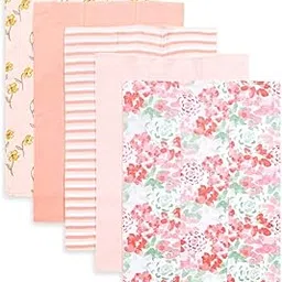 TuddyBuddy Baby Burp Cloth Towel Napkins for Baby Large 17x12 Inches, Fine Double Layer 100% Cotton (5 Pcs Burp Towels, Marigolds & Tulips)-picture-22
