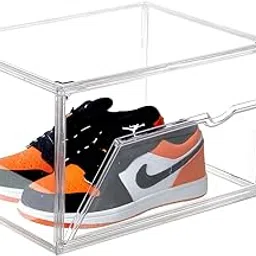 Sneaker Shoe Display Case,Shoe Box with Clear Double-sided Magnetic Door,Thicken & Sturdy Organizer Containers Stackable,Fit Shoe Size Up to US 14 (X-Large)-image-99