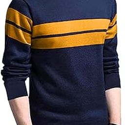 leotude Men's Full Sleeve Regular Fit Tshirt, Round Neck Cottonblend T-Shirt (Color Multicolor)-picture-0