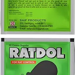 Saifproducts Ratdol Regular Rodent Control Powder 2g Zinc Phosphide Tech | Home, Office Warehouse Safe Application Clean Environment Compact Packet Long Lasting Protection (Pack of 20)-picture-21