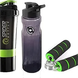 COOL INDIANS Combo of Gym Shaker with Sippy and Mini Gripper Gym & Fitness Kit Gym Shaker Sports Grip Workout Bottle for Men & Women (Green)-image-77
