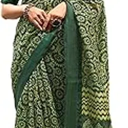 siril Women's Tassel & Printed Cotton Saree with Blouse-picture-33