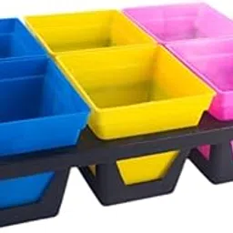 SECRET DESIRENursery Pots Tray with Plant Pot Indoor Outdoor Sturdy Planting Planter Tray 6 Cell-picture-52