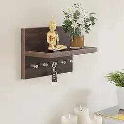 BLUEWUD Skywood Engineered Wood Wall Mounted Decor Key Holder Hanger with 5 Hooks for Living Room Home Furniture (Key Hooks- for 5 Keys) (Wenge)-picture-29