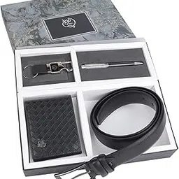 zevora Gift Hamper for Men I Leather Belt, Wallet,Keychain & Pen Combo Gift Set(Pack Of 4)-picture-49